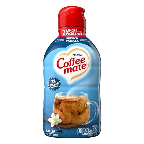 Coffee mate French Vanilla Flavored Coffee Creamer, Non-Dairy, Gluten-Free, Liquid Creamer for Coffee, Cholesterol Free, 126 Servings