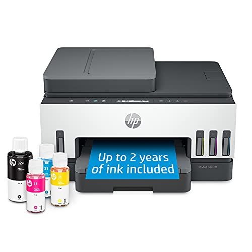 HP Smart -Tank 7301 Wireless All-in-One Cartridge-free Ink -Tank Printer, up to 2 years of ink included, mobile print, scan, copy, automatic document feeder (28B70A)