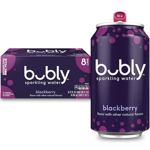 Bubly Sparkling Water, Blackberry, 12 Ounce, 8 Count