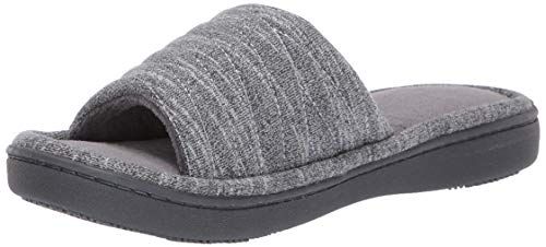 isotoner Women's Space Knit Andrea Slide Slippers, Ash, 7-8