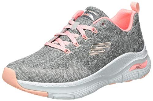 Skechers Arch Fit - Comfy Wave Grey/Pink 6 B (M)