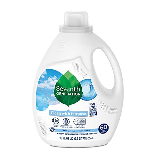 Seventh Generation Liquid Laundry Detergent Free and Clear Washing Detergent 90 oz