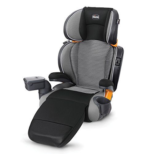 Chicco KidFit Zip Air Plus 2-in-1 Belt Positioning Booster Car Seat - Q Collection, Black/Grey