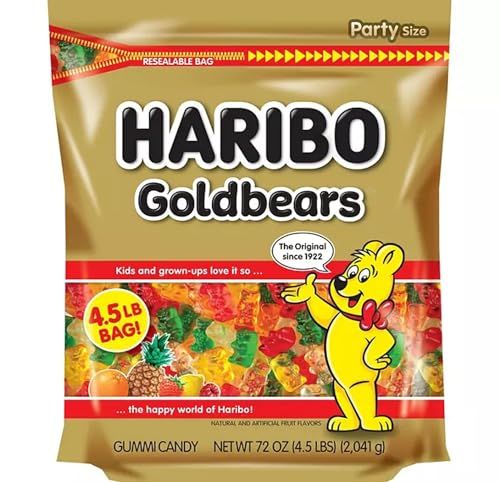 Haribo of America Haribo Goldbears Gummi Candy in a Stand-Up Bag, 72 Ounce