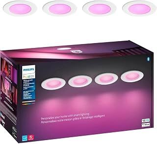 Philips Hue Smart Recessed 5/6 Inch LED Downlight- White and Color Ambiance Color-Changing Light - 4 Pack - 1100LM - Control with Hue App- Works with Alexa, Google Assistant and Apple Homekit