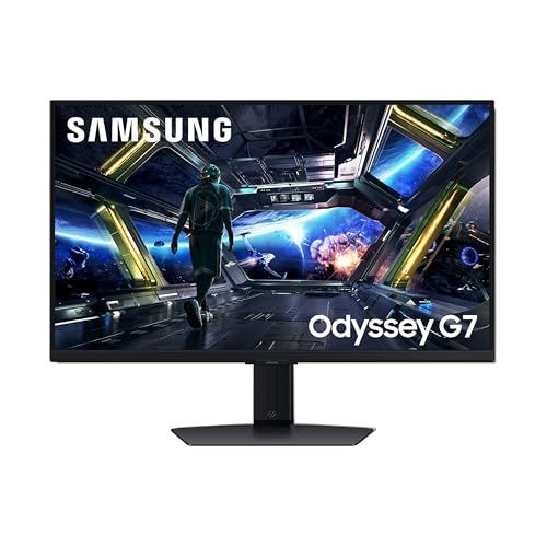 SAMSUNG 27 inch Odyssey Black 4k UHD Gaming Monitor, 1ms, 144 Hz, Fast IPS, G-Sync Compatible, AMD freesync Premium - (LS27DG702ENXZA) [Canada Version](2025)