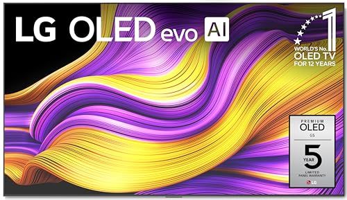 LG 77-Inch Class OLED evo AI 4K G5 Series Smart TV w/Dolby Atmos, Dolby Vision, HDR10, AI Super Upscaling 4K, Filmmaker Mode, Wow Orchestra, Alexa Built-in (OLED77G5WUA, 2025)