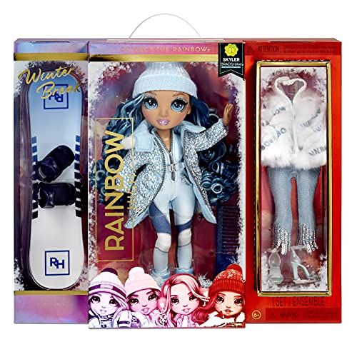 Rainbow High Winter Break Skyler Bradshaw – Blue Winter Break Fashion Doll and Playset with 2 Complete Doll Outfits, Snowboard and Winter Doll Accessories, Great Gift for Kids 6-12 Years Old