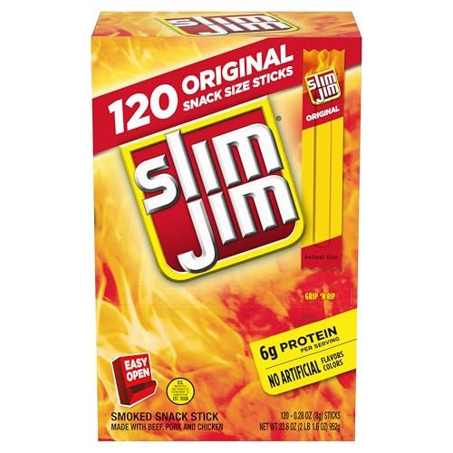 Slim Jim Snack-Sized Smoked Meat Stick, Original Flavor, .28 Oz. 120-Count