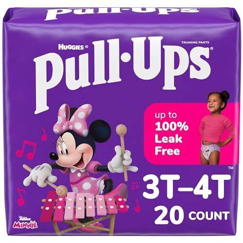 Pull-Ups Girls' Potty Training Pants, Size 3T-4T Training Underwear (32-40 lbs), 20 Count