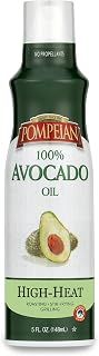 Pompeian 100% Avocado Oil Cooking Spray, Mildly Nutty Flavor, Perfect for High-Heat Cooking, Roasting and Stir-Frying, Naturally Gluten Free, Non-Allergenic, Non-GMO, No Propellant, 5 FL. OZ.