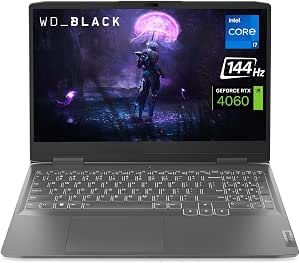 Lenovo LOQ Gaming Laptop, NVIDIA GeForce RTX 4060, Intel 13th Gen i7-13700H, 15.6" FHD 144Hz Display, 32GB DDR5 RAM, 1TB PCIe SSD, Webcam, HDMI, RJ45, Backlit KB, Wi-Fi 6, Windows 11 Home, Grey