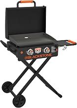 BLACKSTONE 22β On The Go Scissor-Leg Griddle with Two Burners -Stainless Steel Gas Griddle with Hood, Wheels, Side Shelf βHeavy Duty Outdoor Stainless Steel Griddle for Backyard, Patio Camping β1935