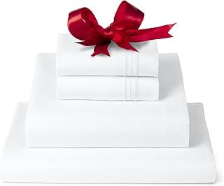 Mellanni Queen Sheets Set - 4 PC Iconic Collection Bedding Sheets & Pillowcases - Hotel Luxury, Extra Soft, Cooling Bed Sheets - for Women, Men, Kids & Teens (Queen, White)