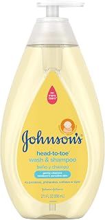 Johnson's Head-to-Toe Gentle Tear-Free Baby & Newborn Wash & Shampoo, Sulfate-, Paraben- Phthalate- & Dye-Free, Hypoallergenic Wash for Sensitive Skin & Hair, 27.1 fl. Oz