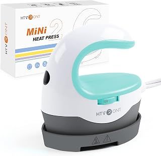 HTVRONT Heat Press Mini Heat Press Machine, Small Heat Press Portable Iron Press Machine for T Shirts, Hats, Heating Transfer Projects (Mint)