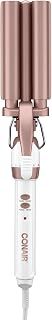 CONAIR Double Ceramic 3 Barrel Curling Iron, Hair Waver, Create Beachy Waves, Long-Lasting Natural Tight Waves for all Hair Lengths, White / Rose Gold