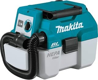Makita XCV11Z 18V LXT Lithium-Ion Brushless Cordless 2 Gallon HEPA Filter Portable Wet/Dry Dust Extractor/Vacuum, Tool Only