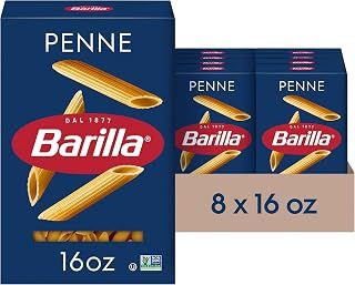 Barilla Penne Pasta, 16 oz. Box (Pack of 8) - Non-GMO Pasta Made with Durum Wheat Semolina - Kosher Certified Pasta