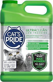 Cat's Pride Max Power: UltraClean Low Tracking Multi-Cat Clumping Litter - Keeps Paws & Home Clean - Up to 10 Days of Powerful Odor Control - 99% Dust Free - Unscented, 15 Pounds