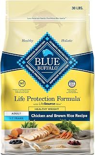 Blue Buffalo Life Protection Formula Healthy Weight Adult Dry Dog Food, Supports an Ideal Weight, Made with Natural Ingredients, Chicken & Brown Rice Recipe, 30-lb. Bag