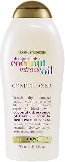 OGX Extra Strength Damage Remedy + Coconut Miracle Oil Conditioner for Dry, Frizzy or Coarse Hair, Hydrating & Flyaway Taming Conditioner, Paraben-Free, Sulfate-Free Surfactants, 25.4 Fl Oz