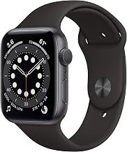 Apple Watch Series 6 (GPS, 44mm) - Space Gray Aluminum Case with Black Sport Band (Renewed)