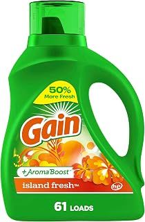 Gain Aroma Boost Liquid Laundry Detergent, Island Fresh Scent, 61 Loads, 88 oz, HE Compatible