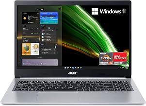 acer Aspire 5 A515-45-R74Z Slim Laptop | 15.6" Full HD IPS | AMD Ryzen 5 5500U Hexa-Core Mobile Processor | AMD Radeon Graphics | 8GB DDR4 | 256GB NVMe SSD | WiFi 6 | Backlit KB | Windows 11 Home