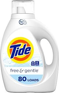 Tide Free & Gentle Liquid Laundry Detergent, 80 Loads, 105 fl oz, Tide Laundry Detergent, Clean Laundry Detergent