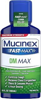 Mucinex DM Max Liquid Cough & Cold Medicine For Adults, Cold And Flu Medicine for Excess Mucus Relief, Guaifenesin & Dextromethorphan Expectorant & Decongestant for Adults, Dr Recommended, 6.0 Fl Oz