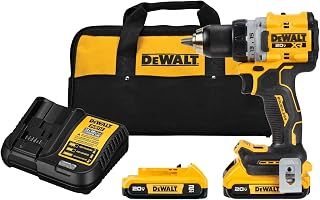 DEWALT 20V MAX XR Cordless Drill/Driver Kit, Brushless, Compact, with 2 Batteries and Charger (DCD800D2)