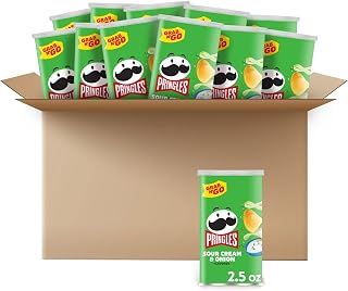 Pringles Potato Crisps Chips, Sour Cream & Onion, 2.5oz (12 Count)