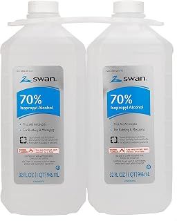 Swan 70% Rubbing Alcohol (1QT) 946 mL, 32 Fl Oz (Pack of 2)