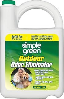 Simple Green Outdoor Odor Eliminator for Pets, Dogs, 1 gallon Refill - Ideal for Artificial Lawns & Patio, Milky White