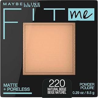 MAYBELLINE Fit Me Matte + Poreless Pressed Face Powder Makeup & Setting Powder, Natural Beige, 1 Count