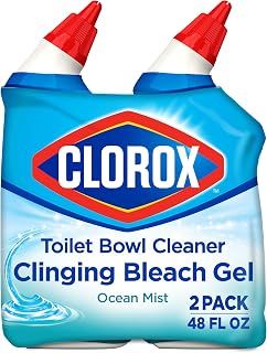CLOROX Toilet Bowl Cleaner Clinging Bleach Gel, Ocean Mist, 24 Fl Oz, Pack of 2 (Package May Vary)