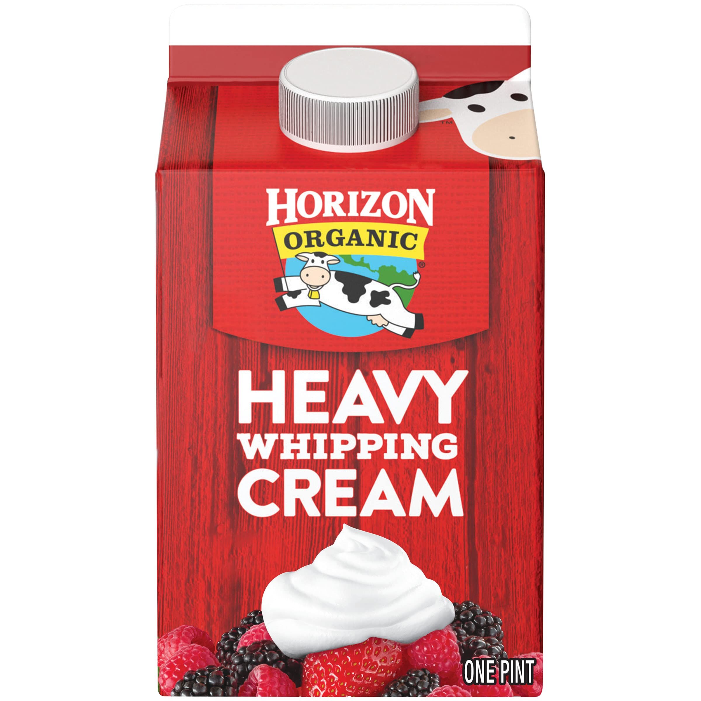 Horizon Organic Heavy Whipping Cream, Great for Making Organic Whipped Cream Topping and Cold Foam for Coffee, 16 fl oz Pint Carton​