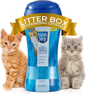 Fresh Step Cat Litter Crystals - Cat Litter Box Deodorizer - Litter Box Odor Control - Cat Odor Eliminator for Home - Litter Deodorizer - Kitty Litter Crystals Refill - Fresh Scent - 15 Oz