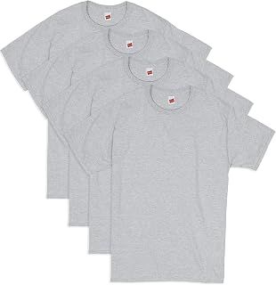 Hanes Men's Short Sleeve T-Shirt Pack, Essentials Crewneck Cotton T-Shirt, 4 or 6 Pack