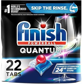 Finish Quantum Powerball, Dishwasher Pods, Dishwasher Detergent Liquid, Dishwasher Soap, Advanced Clean & Shine, 22ct Dishwasher Tablets