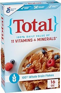 Total Breakfast Cereal, 100% Daily Value of 11 Vitamins & Minerals, Whole Grain Cereal, 16 oz