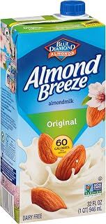 Almond Breeze Dairy Free Almondmilk, Original, 32 Fl Oz (Pack of 12)