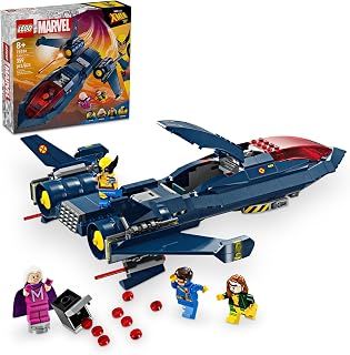 LEGO Marvel X-Men X-Jet Toy Plane Model Building Kit, Disney Plus Inspired X-Men Building Toy for Kids with 4 Marvel Minifigures, Gift for Marvel Fans, Boys and Girls Ages 8 and Up, 76281