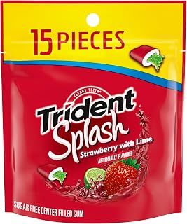 Trident Splash Strawberry with Lime (6-15 piece packs-90 pieces total)