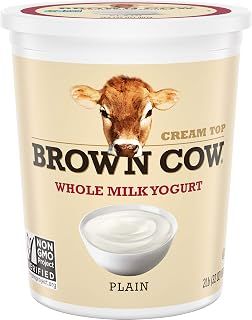 Brown Cow Cream Top Plain Whole Milk Yogurt, 32 oz. Carton - Creamy, Delicious Yogurt