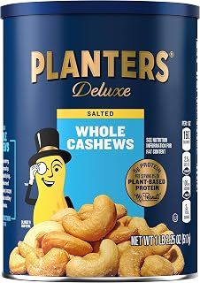PLANTERS Deluxe Salted Whole Cashews, 1 lb Canister