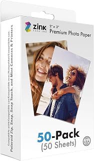 Zink 2"x3" Premium Instant Photo Paper (50 Pack) Compatible with Polaroid Snap, Snap Touch, Zip and Mint Cameras and Printers