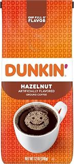Dunkin' Hazelnut Flavored Ground Coffee, 12 Ounce (Pack of 1)