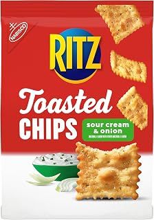 RITZ Toasted Chips Sour Cream and Onion Crackers, 8.1 oz